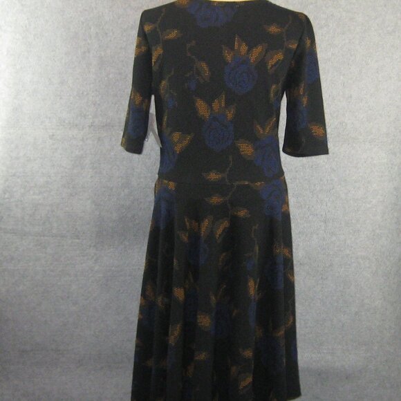 LuLaRoe Textured Stretch Black Floral Nicole Dress 2XL NWT - Picture 4 of 6